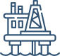 Icon depicting an offshore oil rig